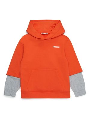 Marni Kids logo-appliqué layered sweatshirt - Orange