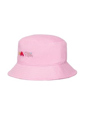 Marni Kids logo-embellished cotton bucket hat - 0M340 PINK