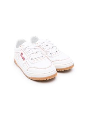 Marni Kids logo-embroidered canvas sneakers - White