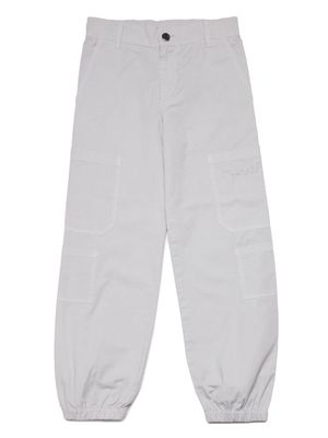 Marni Kids logo-embroidered cotton trousers - Grey