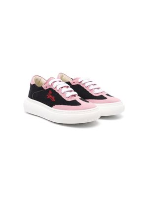 Marni Kids logo-embroidered low-top sneakers - Pink