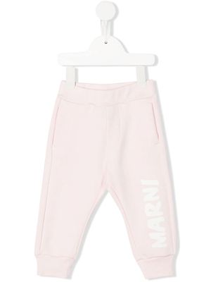 MARNI KIDS logo embroidered tracksuit bottoms - Pink