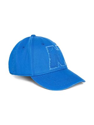 Marni Kids logo-patch cotton cap - Blue