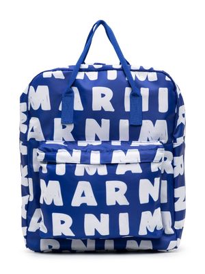 Marni Kids logo-print backpack - Blue