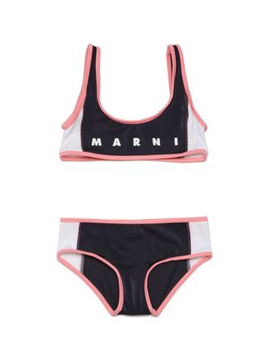 Marni Kids logo-print bikini set - Black