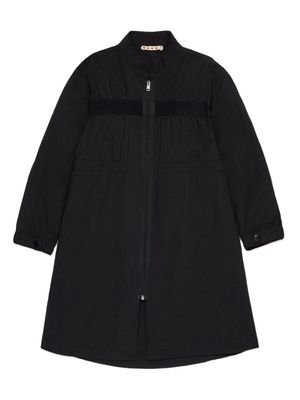 Marni Kids logo-print cotton-blend coat - Black