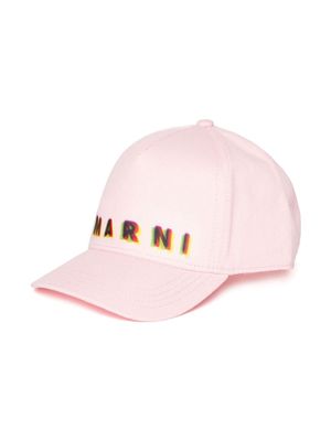 Marni Kids logo-print cotton cap - Pink