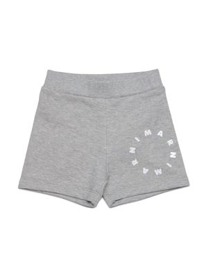 Marni Kids logo-print cotton shorts - Grey