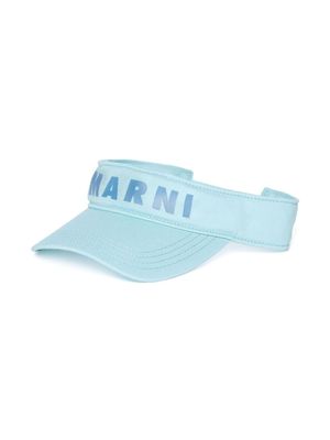 Marni Kids logo-print cotton visor - Blue