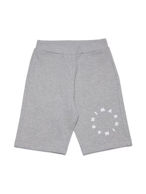 Marni Kids logo-print jersey shorts - Grey