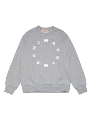 Marni Kids logo-print jersey sweatshirt - Grey