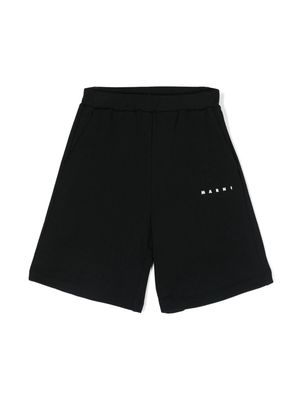 Marni Kids logo-print shorts - Black