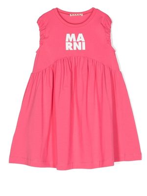 Marni Kids logo-print sleeveless dress - Pink