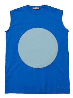 Marni Kids logo-print sleeveless top - Blue