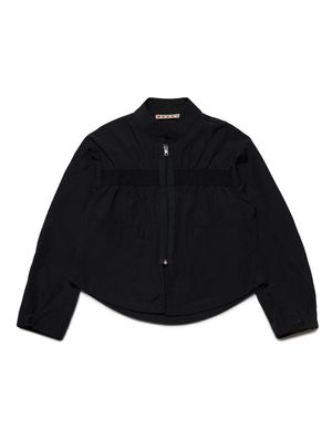 Marni Kids logo-print strap cotton-blend jacket - Black