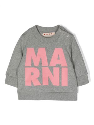 Marni Kids logo-print sweatshirt - Grey
