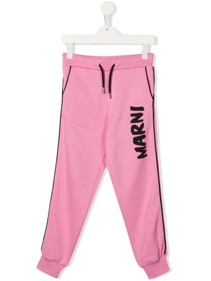 MARNI KIDS logo-print track pants - Pink