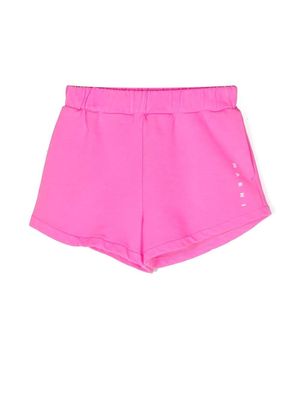 Marni Kids logo-print track shorts - Pink