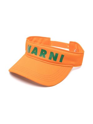 Marni Kids logo-print visor cap - Orange