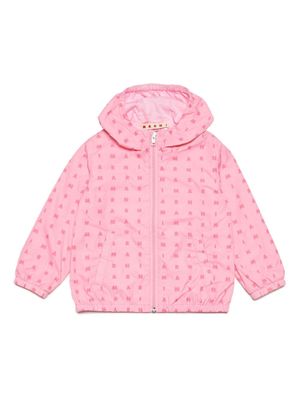 Marni Kids logo-print windproof jacket - Pink