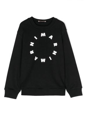 Marni Kids logo-raised sweatshirt - Black
