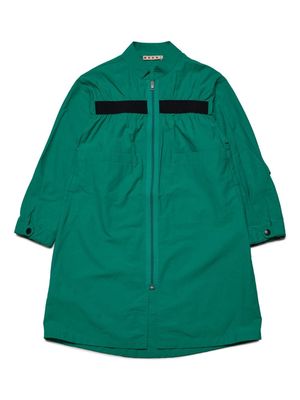Marni Kids logo-tape zip-up jacket - Green