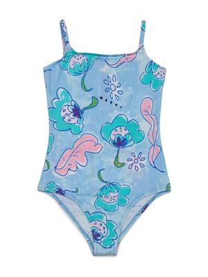 Marni Kids Marina floral-print swimsuit - Blue