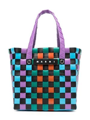 Marni Kids Market interwoven basket bag - Black