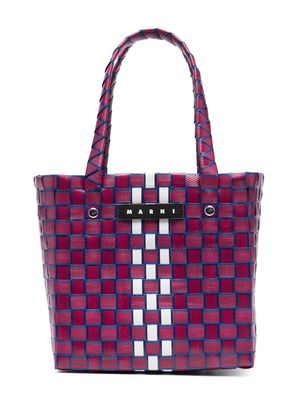 Marni Kids Market interwoven basket bag - Purple