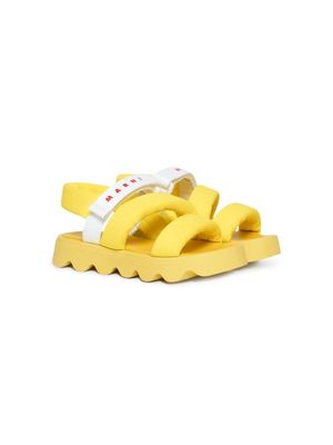 Marni Kids padded touch-strap sandals - Yellow