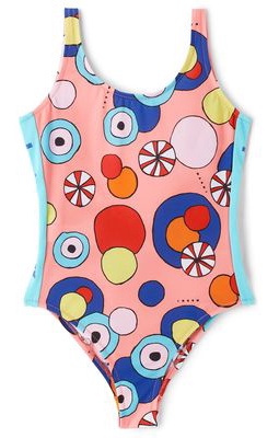Marni Kids Pink Ombrelloni One-Piece Swimsuit