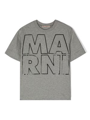 Marni Kids raised-logo T-shirt - Grey
