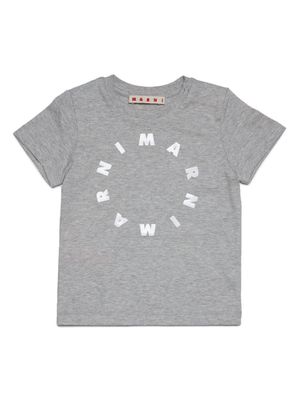 Marni Kids Round logo-print cotton T-shirt - Grey