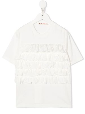 Marni Kids ruched short-sleeved top - White