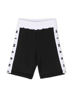 Marni Kids side logo-print detail shorts - Black