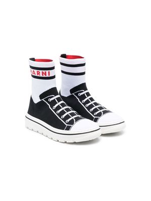 Marni Kids sock-style high-top sneakers - Black
