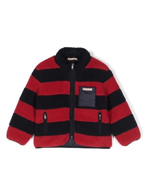 Marni Kids striped fleece jacket - Blue