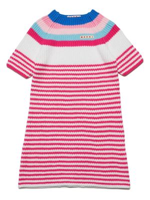 Marni Kids striped ribbed-knit dress - Pink