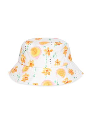 Marni Kids Sunny Day cotton bucket hat - White