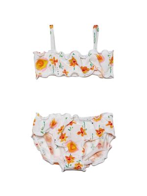 Marni Kids Sunny Day floral-print bikini - White