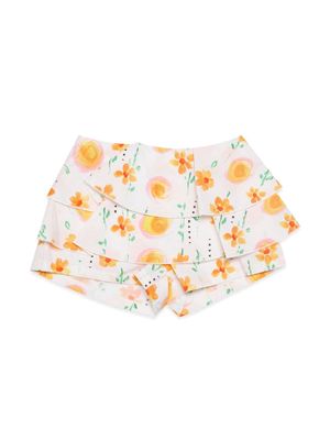 Marni Kids Sunny Day floral-print shorts - White