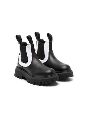 Marni Kids two-tone leather ankle boots - Black