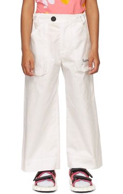 Marni Kids White Cotton Trousers