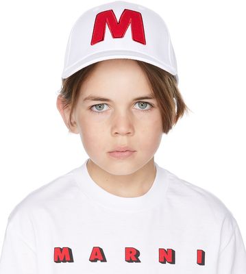 Marni Kids White Logo Cap