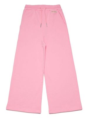 Marni Kids wide-leg cotton track pants - Pink