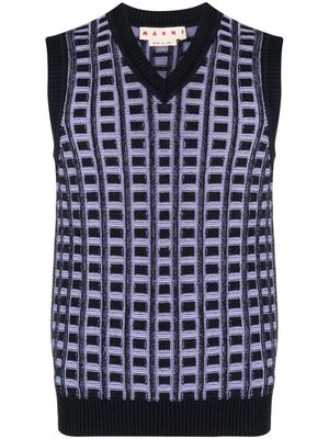 Marni knitted cotton vest - Blue