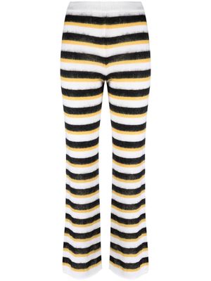 Marni knitted striped trousers - White