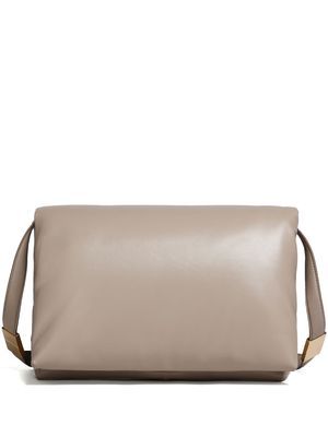 Marni large Prisma leather shoulder bag - Brown