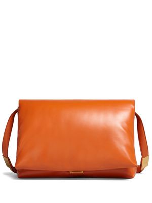 Marni large Prisma leather shoulder bag - Orange