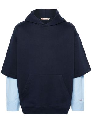 Marni layered-design hoodie - Blue